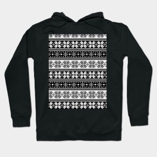 Black Winter Fair Isle Pattern Hoodie